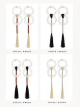 Load image into Gallery viewer, DISTANT HANDS Double Hoop Horsehair Earrings