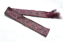 Load image into Gallery viewer, 绣XIU- Dark purple hand woven belt with floss silk embroidery