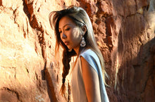 Load image into Gallery viewer, 叠DIE-Knitting earrings with traditional Miao flower pattern