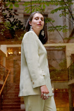 Load image into Gallery viewer, 穗SUI- Handmade silver ring with leaf-shaped hangings and embossed flower pattern