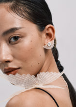 Load image into Gallery viewer, DISTANT HANDS Moon Horsehair Silver Earrings
