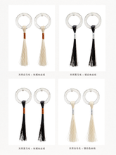 Load image into Gallery viewer, DISTANT HANDS Single Hoop Horsehair Earrings
