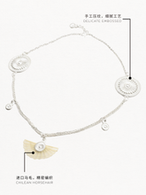 Load image into Gallery viewer, DISTANT HANDS Moon Horsehair Silver Necklace
