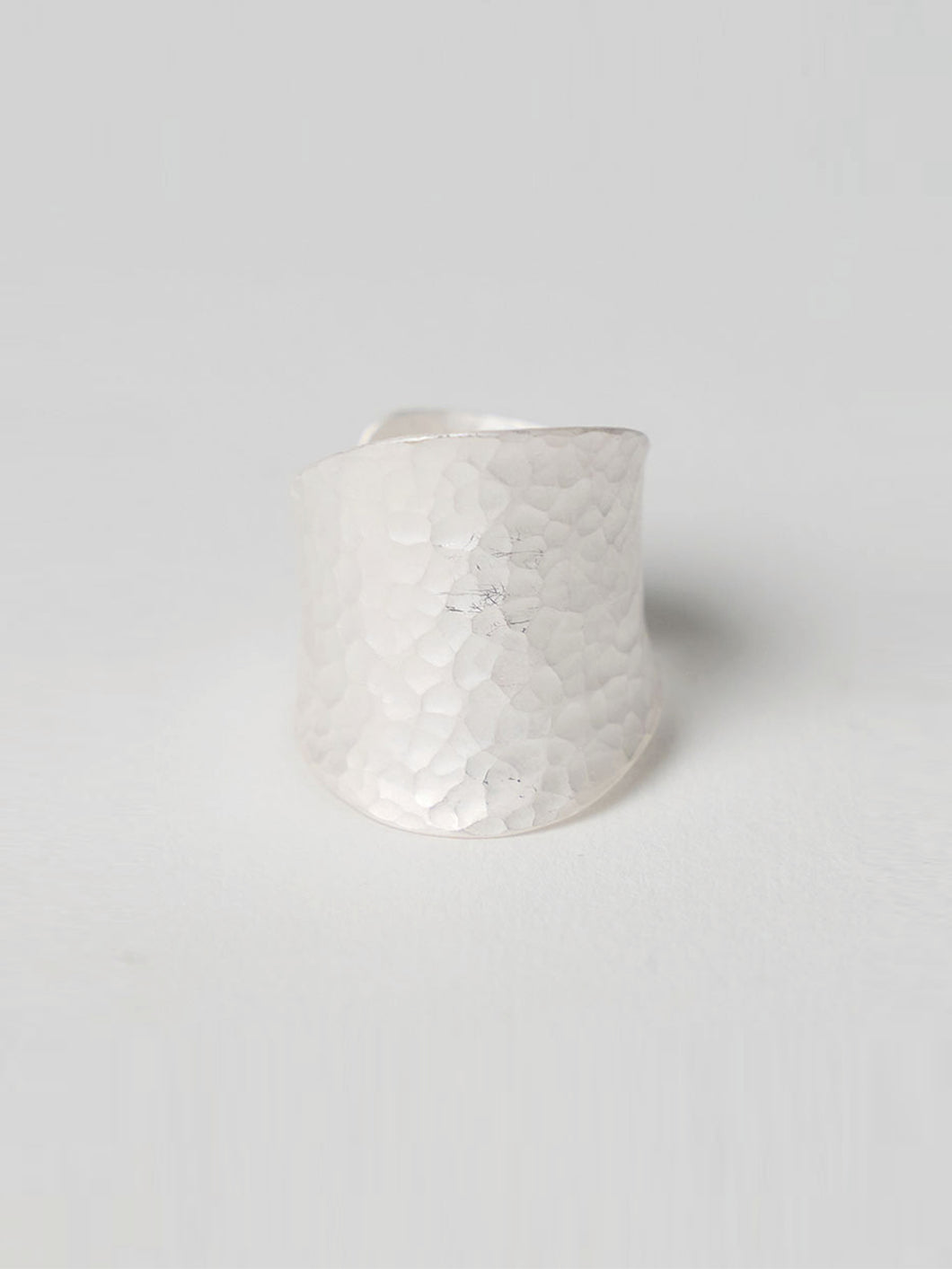 衡HENG- Gender neutral hammer pattern fine silver ring