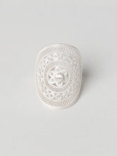 Load image into Gallery viewer, 铜鼓TONGU－Bronze drum and flower pattern silver rings with filigree technique
