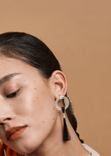 Load image into Gallery viewer, DISTANT HANDS Single Hoop Horsehair Earrings
